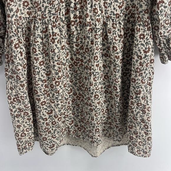 Rylee + Cru Enchanted Garden Sadie 100% cotton floral print long sleeve dress XS - Picture 4 of 8